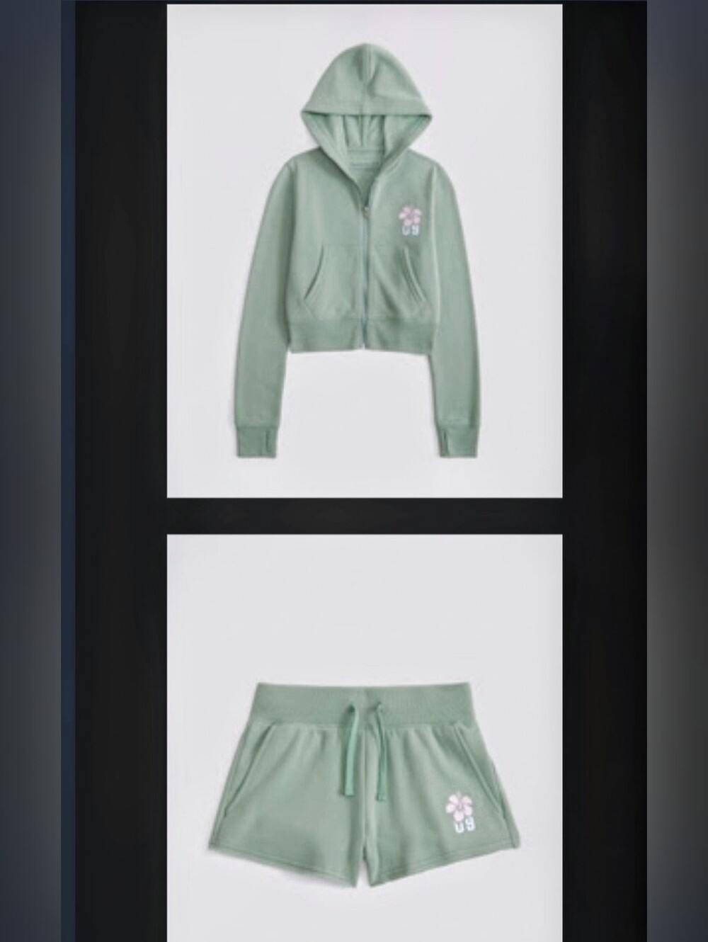 ABERCROMBIE KIDS SET OF 2: Girls Full-zip hoodie + Shorts